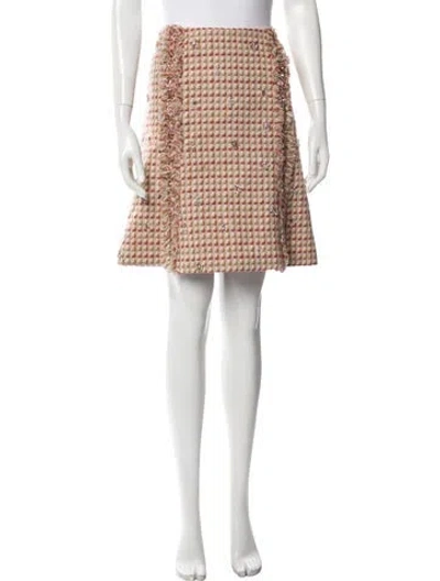 Pre-owned Carolina Herrera Wool Mini Skirt In Neutrals