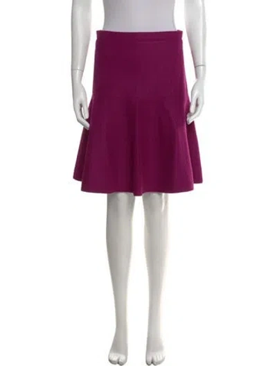 Pre-owned Carolina Herrera Wool Mini Skirt In Purple