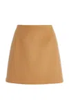 Carolina Herrera Wool Mini Skirt In Tan