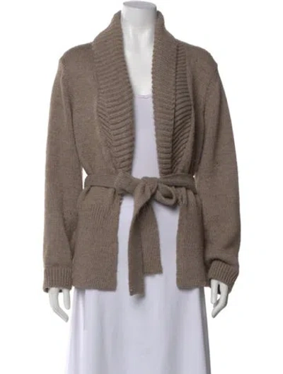 Pre-owned Carolina Herrera Wool Open Front Sweater In Brown