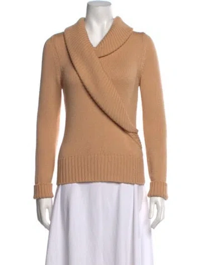 Pre-owned Carolina Herrera Wool Open Front Sweater In Neutrals
