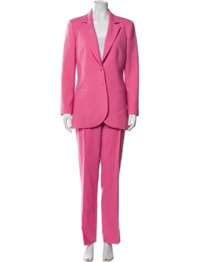 Pre-owned Carolina Herrera Wool Pant Set W/ Tags In Pink