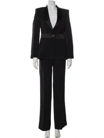 Pre-owned Carolina Herrera Wool Pantsuit In Black
