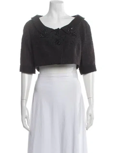 Pre-owned Carolina Herrera Wool Patterned Jacket In Black