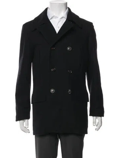 Pre-owned Carolina Herrera Wool Peacoat In Black