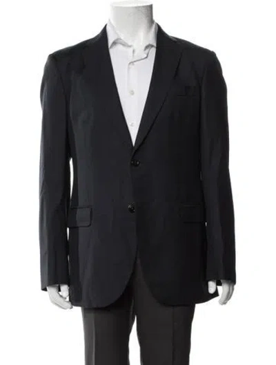 Pre-owned Carolina Herrera Wool Peacoat In Blue