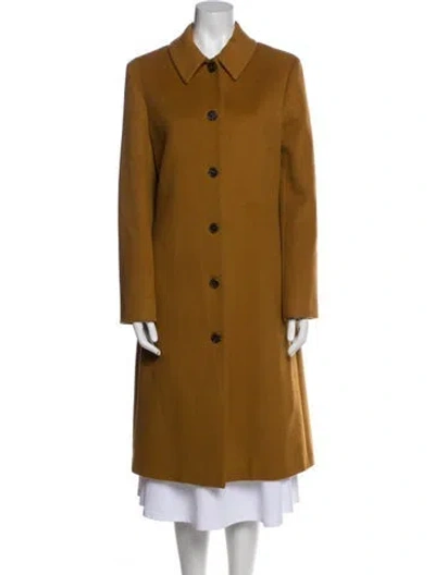Pre-owned Carolina Herrera Wool Peacoat In Brown