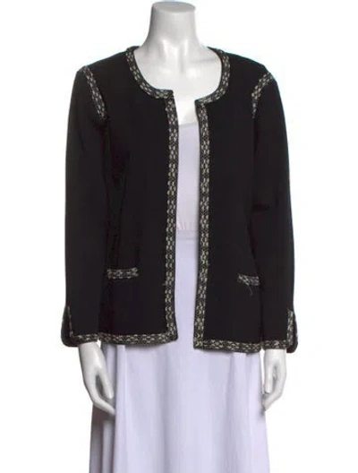 Pre-owned Carolina Herrera Wool Scoop Neck Sweater In Black