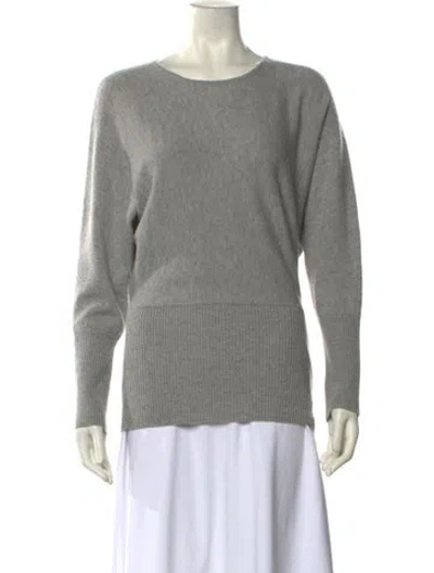 Pre-owned Carolina Herrera Wool Scoop Neck Sweater In Gray