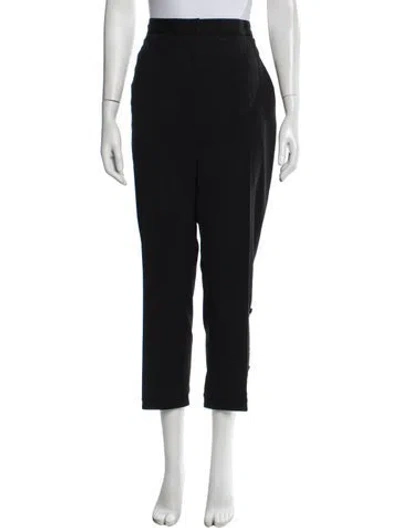 Pre-owned Carolina Herrera Wool Straight Leg Pants In Black