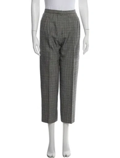 Pre-owned Carolina Herrera Wool Straight Leg Pants In Gray