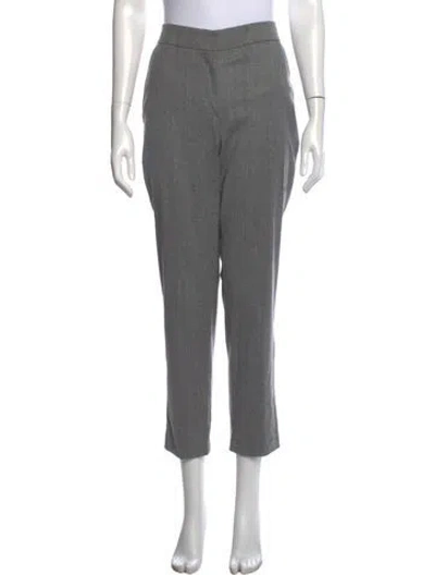 Pre-owned Carolina Herrera Wool Straight Leg Pants In Grey