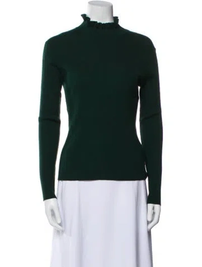 Pre-owned Carolina Herrera Wool Turtleneck Sweater In Black