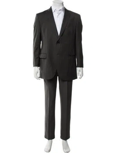 Pre-owned Carolina Herrera Wool Two-piece Suit In Grey