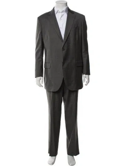 Pre-owned Carolina Herrera Wool Two-piece Suit In Grey