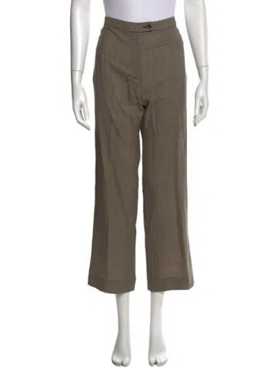 Pre-owned Carolina Herrera Wool Wide Leg Pants In Neutral