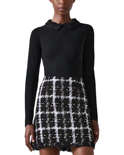Carolina Herrera Wool Woven Sweater In Black