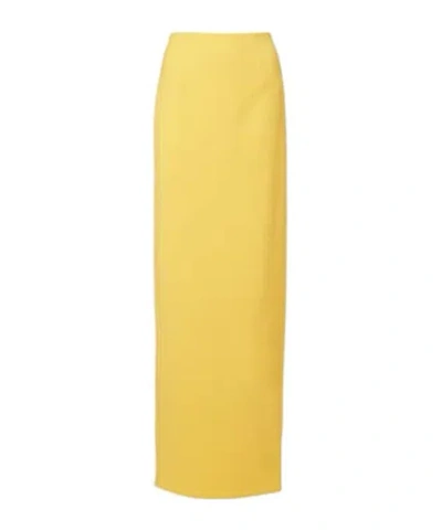 Carolina Herrera Wool-blend Maxi Skirt In Yellow