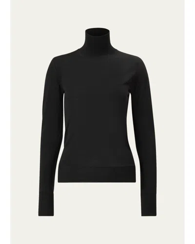 Carolina Herrera Wool-blend Turtleneck Sweater In Black