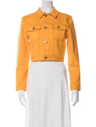 Pre-owned Carolina Herrera X Frame Denim Jacket In Orange