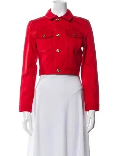 Pre-owned Carolina Herrera X Frame Denim Jacket In Red
