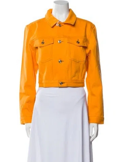Pre-owned Carolina Herrera X Frame Denim Jacket W/ Tags In Orange