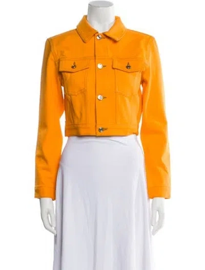 Pre-owned Carolina Herrera X Frame Denim Jacket W/ Tags In Orange