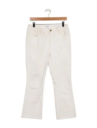 Pre-owned Carolina Herrera X Frame Mid-rise Straight Leg Jeans In White