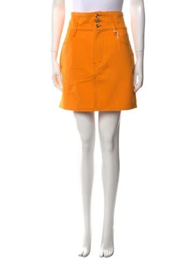Pre-owned Carolina Herrera X Frame Mini Skirt In Orange