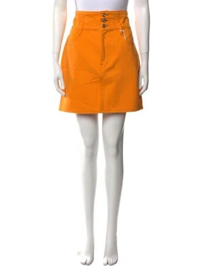 Pre-owned Carolina Herrera X Frame Mini Skirt W/ Tags In Orange