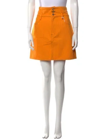 Pre-owned Carolina Herrera X Frame Mini Skirt W/ Tags In Orange