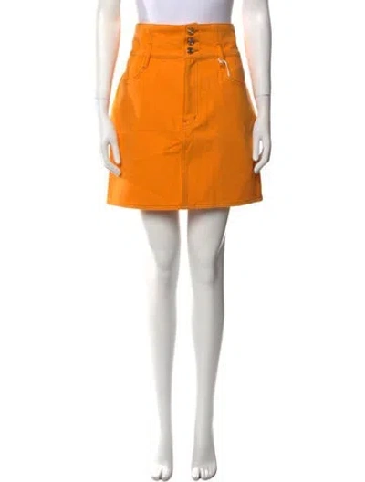 Pre-owned Carolina Herrera X Frame Mini Skirt W/ Tags In Orange
