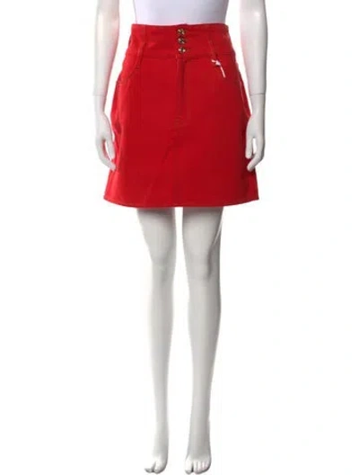 Pre-owned Carolina Herrera X Frame Mini Skirt W/ Tags In Red