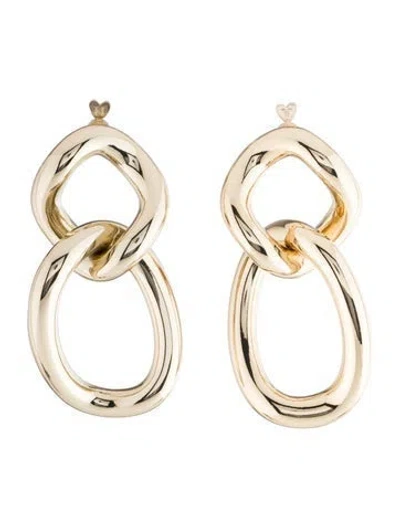 Pre-owned Carolina Herrera Xl Chain Link Earrings In Multicolor