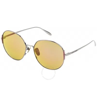 Carolina Herrera Yellow Round Ladies Sunglasses Shn070m Oa93 59 In Metallic