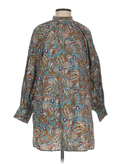 Pre-owned Carolina K 3/4 Sleeve Blouse In Blue