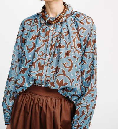 Carolina K Alice Top In Autumn Vine Blue In Multi