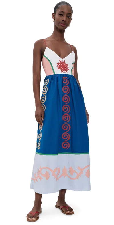 Carolina K Amelia Maxi Dress Blue In Multi