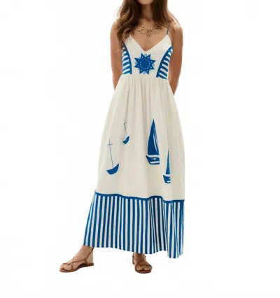 Carolina K Amelia Midi Dress In Blue Gardenia In Multi