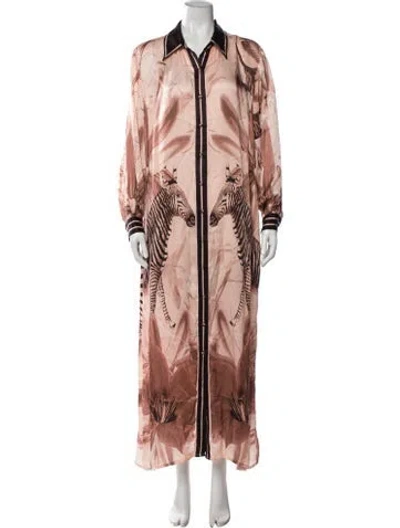 Pre-owned Carolina K Animal Print Robe In Pink