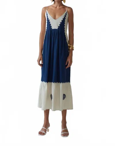 Carolina K Antonella Midi Dress In Gardenia In Blue