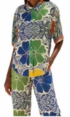 Carolina K Aries Shirt In Etched Flower Multi In Multi