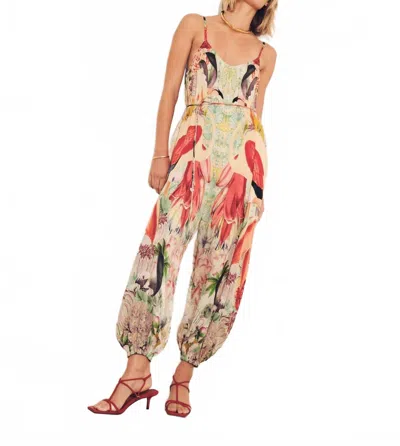 Carolina K Balloon Jumpsuit In Flamingo Print In Multi