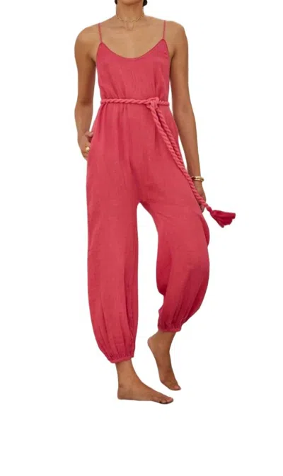 Carolina K Balloon Jumpsuit In Rose In Multi
