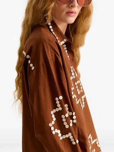 Carolina K Boyfriend Long-sleeve Shirt In Brown