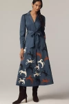 Carolina K Caroline K Anais Long Sleeve V-neck Dress In Blue