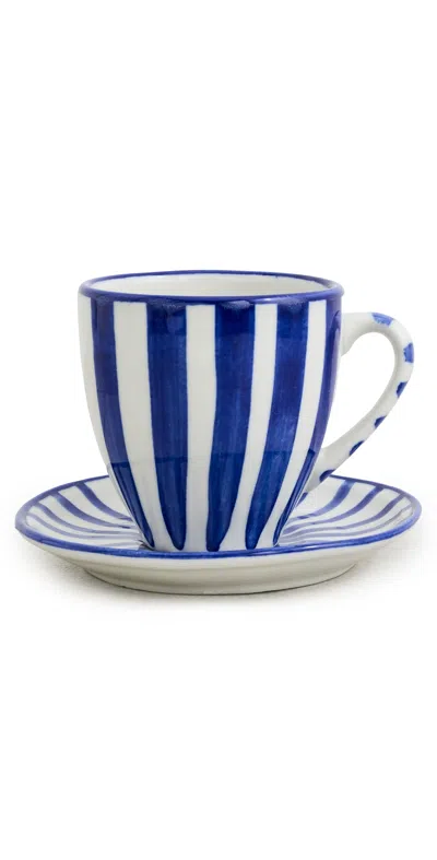 Carolina K Coffee Pot And Saucer Set Blue