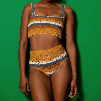 Carolina K Crochet Bikini Set In Yellow