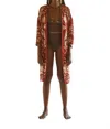 Carolina K Eros Coat In Scroll Red In Multi