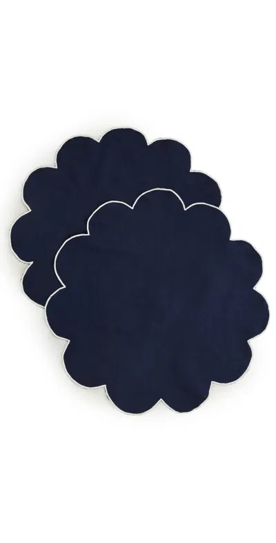 Carolina K Eterna Placemats Set Navy In Blue